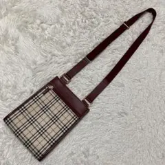 BURBERRY バーバリー ショルダーバッグ ワインレッド ノバチェック 四角