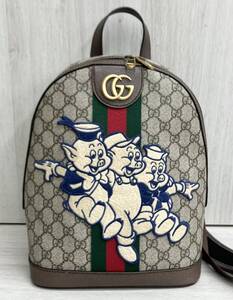 GUCCI グッチ GGスプリーム 552884 204991 Disney 3匹のこぶた リュック 保存袋有 ブランドバッグ