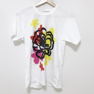 コムデギャルソン COMMEdesGARCONS 半袖Tシャツ サイズM - 白×黒×マルチ レディース フラワー(花) AD2012 美品 トップス