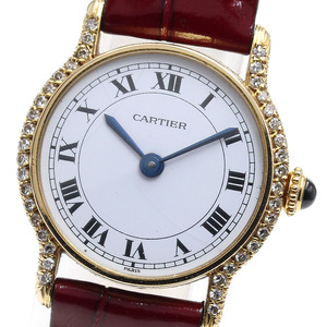 訳あり カルティエ CARTIER 86822252 リヴィエラ K18YG ダイヤベゼル 手巻き レディース _839287