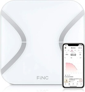 FiNC SmartScale (スマホ連動 体組成計 自動記録 Bluetooth)【薄型 高性能体重計 体重/BMI/内臓脂肪/体脂肪/体年齢　no.391