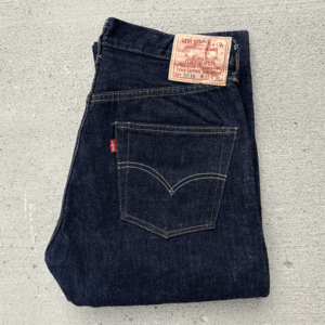 バレンシア工場製 1947年モデル LEVI’S 501XX 47501-0191 W33(W30) L36 中古 米国製 片面 レザー 40s 47s デニムパンツ アメリカUSA製 555