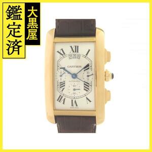 Cartier　カルティエ　タンクアメリカン クロノグラフ XL　W2609356　メンズ　自動巻き　ピンクゴールド　クロコダイルベルト　【431】