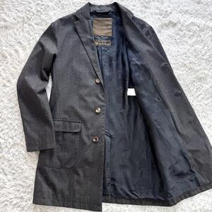 美品/ロロピアーナ ●MACKINTOSH マッキントッシュ Loro Piana チェスターコート 裏地ロゴ 38 グレー 通勤 メンズ ビジネス ジャケット 