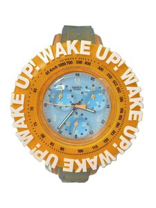 SWATCH◆90s/SPIKE LEE/AQUACHRONO WAKE UP/クォーツ腕時計/アナログ/オレンジ/1998