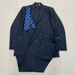 Y699/T976(中古)栃木県 特別支援学校 宇都宮青葉高等学園 男子制服 3点/ブレザー:L/冬ズボンW73/ネクタイ/チャコールグレー/卒業生品