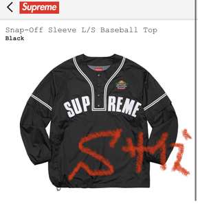 【新品正規】黒 S / 22ss supreme Snap-Off Sleeve L/S Baseball Top Black Small / LS tee シュプリーム ベースボールトップ