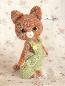 ＊Megmeg’sDoll ＊ボンネット帽子の猫たん＊オリジナル作品＊猫＊cat＊テディベア＊