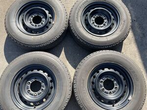 S-38　8.5分山以上!195/80R15 107/105L BS 1/600　15×6J+35 PCD139.7 ６穴 2022年 ４本 トヨタ ハイエース純正!検品済　手渡し、交換可能