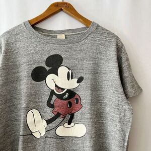 コットン85%! 70s MICKEY MOUSE Tシャツ L 霜降り グレー USA製 ビンテージ 70年代 ミッキー マウス アメリカ製 オリジナル ヴィンテージ