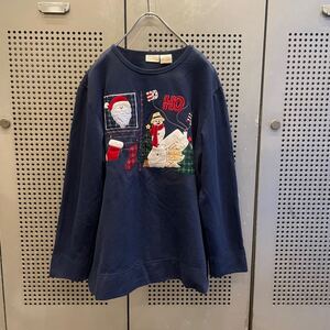 古着　ヴィンテージ　vintage sweat スウェット　トレーナー　クリスマス　刺繍　カラフル　派手　個性派