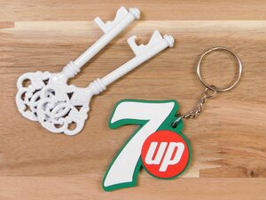 ◆送料\110◆【7UP・セブンアップ】※《企業ロゴ・ラバーキーホルダー 》　アメリカン雑貨　キーリング　RC101