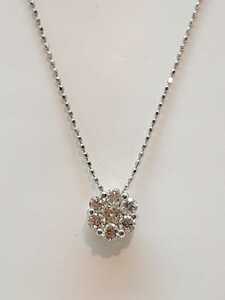 ★☆K18WG★天然ダイヤ0.50ct☆ネックレス40cm ペンダント☆1