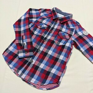 ☆WG83 新品 未使用 DIESEL ディーゼル キッズ 6Y 120 男の子 男子 長袖 シャツ 赤 チェック