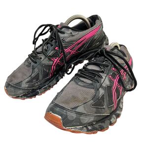 ※YL1 asics アシックス GEL-SCRAM2 ランニングシューズ グレー T59AQ 表記US9 レディース25.5〜26cm相当