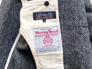 BEAMS PLUS×Harris Tweed 段返り3つボタン ツイード テーラードジャケット S ビームスプラス メンズ ブレザー コート ウール 別注 コラボ