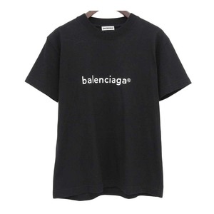 バレンシアガ ロゴ プリント Tシャツ 612964 レディース ブラック BALENCIAGA 中古 【アパレル・小物】