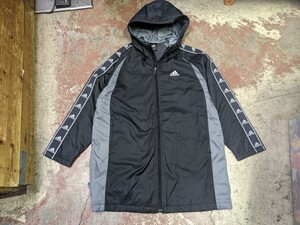 adidas アディダス ベンチコート 黒 子供 160 八D1