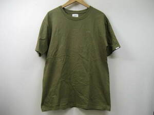 WTAPS ダブルタップス Tシャツ 半袖 ロゴ バックプリント カーキ 緑 グリーン サイズ