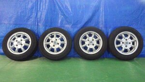 【宮城 塩釜発】中古 夏タイヤ・純正ホイールセット 4本 プレオ GF-RA1 155/65R13 溝無し ミニライト ※個人宛発送不可