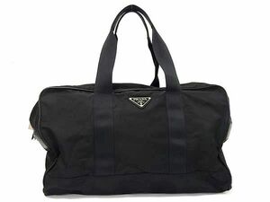 1円 PRADA プラダ テスートナイロン ボストンバッグ ハンドバッグ トラベルバッグ 旅行かばん ブラック系 BF9158