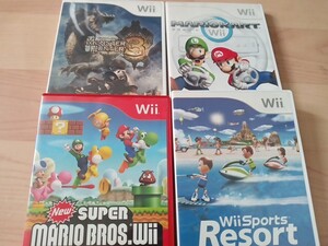 【Wii】 New スーパーマリオブラザーズ Wiiのソフト　4個セット　動作品