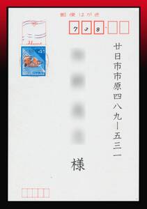 H95百円〜　切手帳｜オシドリ41円/寒中見舞葉書 新和欧文機械印：広島中央/5/93.2.26.12-18　エンタイア