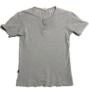 AVIREX アヴィレックス ヘンリーネック Tシャツ 半袖 グレー メンズ L 春夏 アメカジ 大人カジュアル インナー ヘビロテ 古着■ZTP43