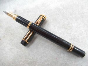 ▲▲中古品 ウォーターマン WATERMAN アイデアル IDEAL 万年筆 ペン先バイカラー18K 750 F K18 ブラック×ゴールド 黒×金 フランス製▲▲