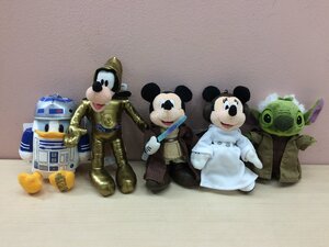 ディズニー 《未使用品あり》TDL スターウォーズ ぬいぐるみバッジ 5点 ミッキー ミニー ドナルド ほか 1A44 【60】