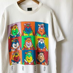 91年 THE FLINTSTONES アンディウォーホル風 Tシャツ L USA製 ビンテージ 90s 90年代 原始家族 フリントストーン オリジナル ヴィンテージ