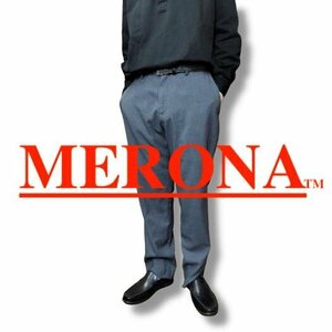 SL1-389★若干訳有格安★USA古着★正規品★【MERONA メローナ】ワイドテーパード ノータック スラックス トラウザー【W36 92センチ】グレー