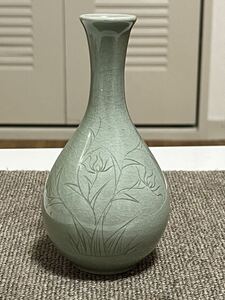 高麗青磁【華道】花入れ 茶道 茶道具 花瓶 花器 おしゃれ フラワーベース 道具 茶室 華道具 インテリア