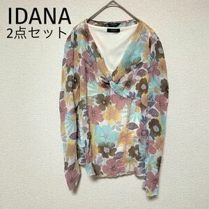 xx26.27 IDANA/アンサンブル/セット/総柄ブラウス/タンクトップ