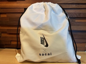 ♪送料無料★sacai × NIKE★巾着★サカイ × ナイキ★希少 非売品★バッグ★ホワイト★検索 A.P.C. UNDERCOVER GUCCI NORTHFACE adidas♪