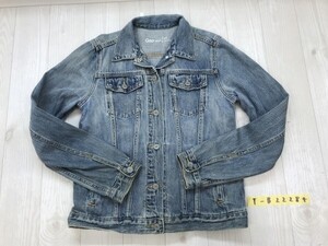 GAP 1969 ギャップ レディース ウォッシュ加工 ダブルポケット デニムジャケット M ライトブルー