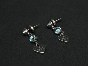 1円 ■極美品■ GUCCI グッチ SV925 ブルートパーズ ピアス アクセサリー レディース シルバー系×ライトブルー系 FL2242