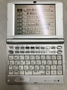 送料無料 SEIKO SR-E6000 電子辞書 SII IC DICTIONARY 稼働確認 単4 乾電池 ×2本 別 セイコー 電子 辞書 SR E6000 現状渡 画像参照 NC NR