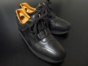 美品 エルメス 40.5 HERMES レザースニーカー クイック 黒 8737