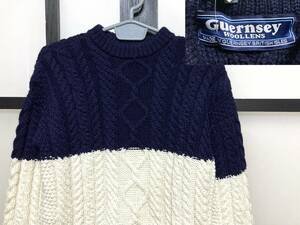 新品 ガンジーウーレンズ アラン ニット イギリス製 / Guernsey WOOLLENS ウール セーター フィッシャーマン ケーブル編み