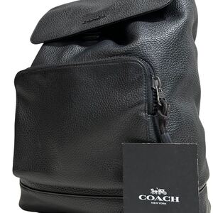 1円〜【入手困難品】定価12万円 コーチ COACH リュックサック バッグパック デイパック ブラック 黒 レザー メンズ レディース A4 ビジネス