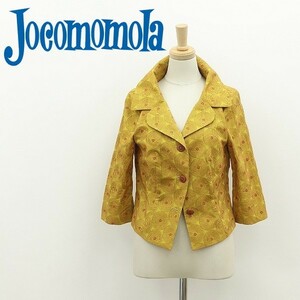 美品◆Jocomomola ホコモモラ シビラ 総刺繍 デザインボタン コットン 七分袖 ジャケット 40