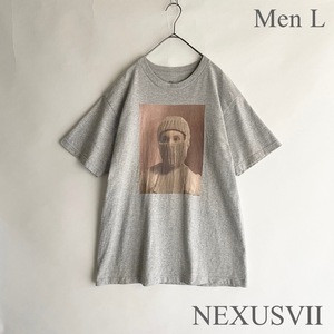 NEXUSVII ネクサスセブン プリントTシャツ クルーネック 丸胴ボディ 半袖 コットン100% 綿 トップス バックプリント グレー size L sk