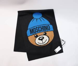 新品 MOSCHINO モスキーノ テディベア柄 マフラー くまちゃん ユニセックス