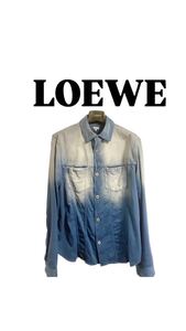 loeweロエベ　デニム　ブリーチ　シャツ