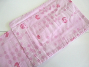 女性用 浴衣 単品 ピンク 薄ピンク 水玉 仕立上 綿100％ Sサイズ 491