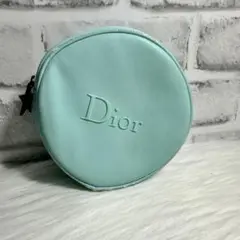 非売品 Dior ポーチ 化粧ポーチ 円形 水色 ティファニーブルー スター