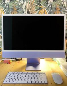 [美品] Apple iMac 24-inch, M1, 16GB / SSD 1TB, 2021 G1313J/A A.2438 パープル 元箱あり