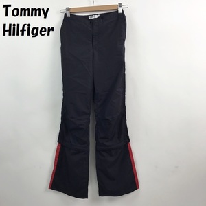 【人気】Tommy Hilfiger/トミーヒルフィガー ナイロンパンツ ジャージ 内メッシュ ブラック サイズS レディース/S3619