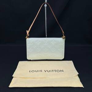 BKg169R 60 LOUIS VUITTON M91345 ルイヴィトン ヴェルニ レキシントン ペルル アクセサリーポーチ ハンドバッグ 白 ホワイト レディース 